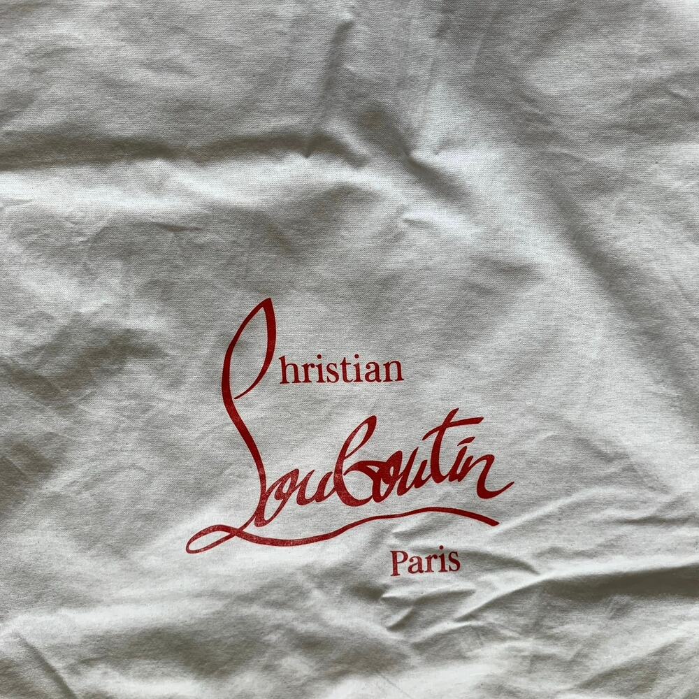 Christian Louboutin XL Dustbag White with Red Drawstring EUC - Picture 2 of 3